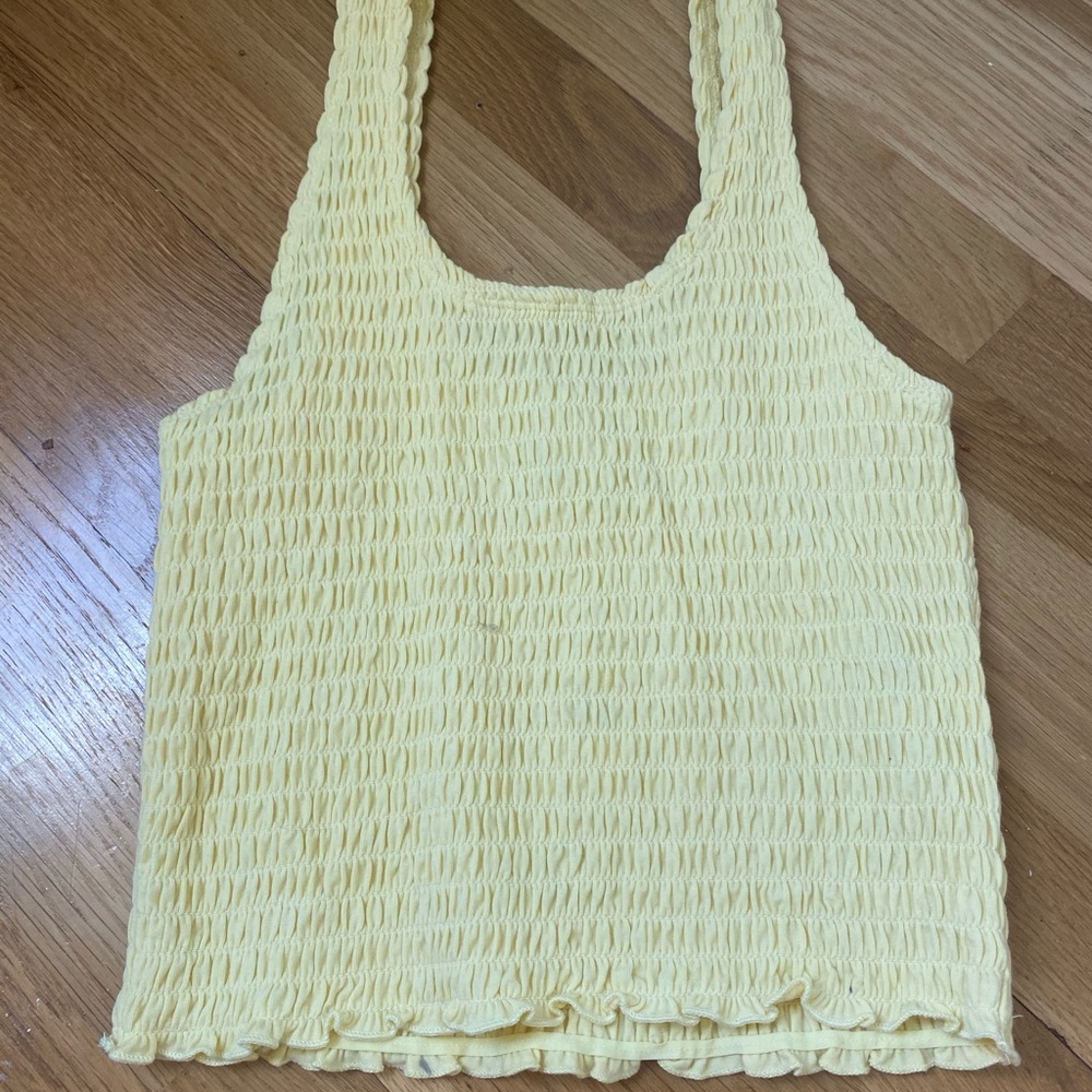 Yellow ribbed hollister tank top